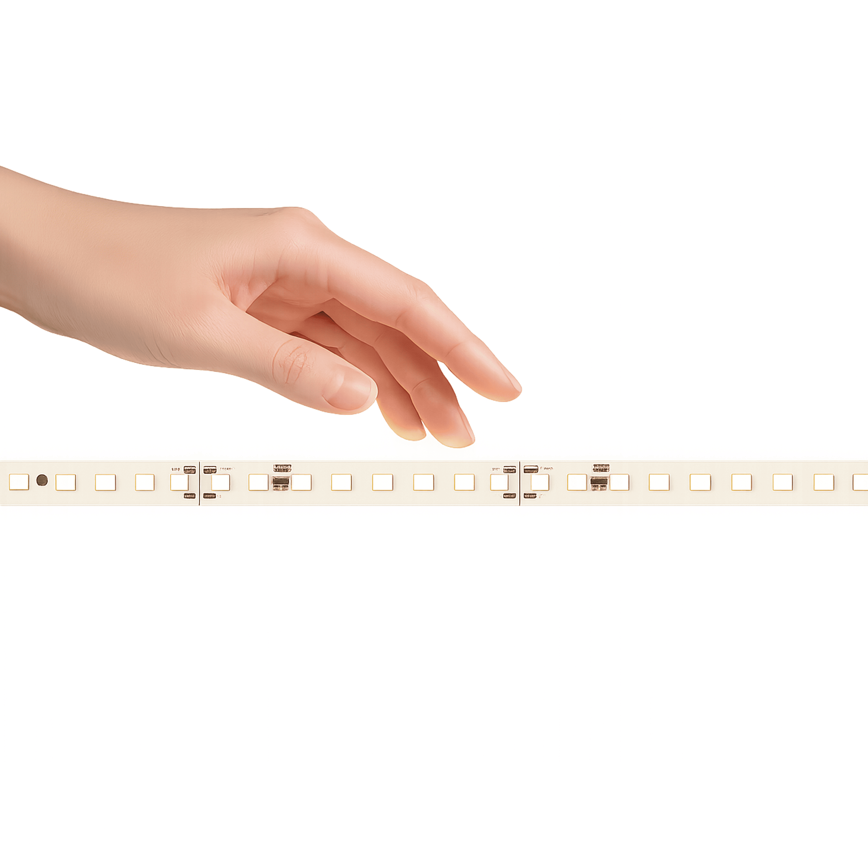 Tira LED profesional encendida con mano